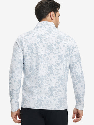 Jersey ligero con estampado completo y cremallera corta
