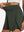 Detail view of elastic waistband on army green women's gym golf shorts with liner pocket