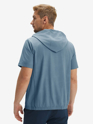 Sudaderas con capucha Q-Zip de manga corta en relieve resistentes al agua
