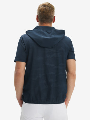 Sudaderas con capucha Q-Zip de manga corta en relieve resistentes al agua