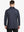 Back half-body view of model wearing DARK GREY Long Sleeve Solid Jersey Polo