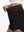 Detail view of elastic waistband on black women's high waist 2 in 1 quick dry shorts with 7 pockets