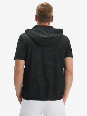 Sudaderas con capucha Q-Zip de manga corta en relieve resistentes al agua