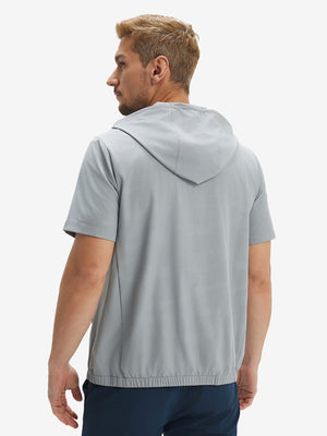 Sudaderas con capucha Q-Zip de manga corta en relieve resistentes al agua
