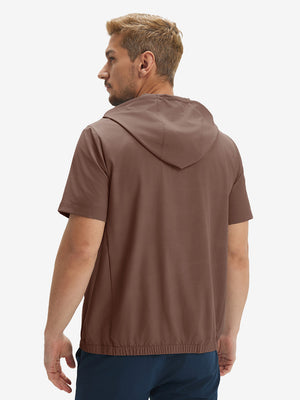 Sudaderas con capucha Q-Zip de manga corta en relieve resistentes al agua