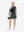 Front full body shot of model exercising in navy women's athletic quarter zip tank tops