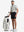 Front full body shot of model exercising in silver grey waffle texture 1/4 zip pullover