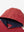 Hood detail of the red dry fit stretchy sweatshirts hoodie, showing smooth fabric and neat seams.