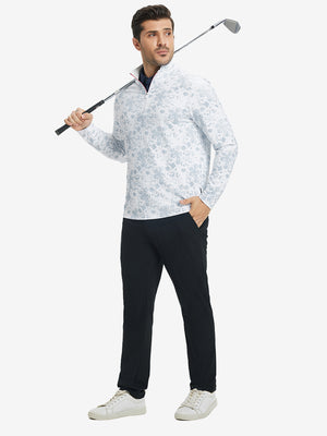 Jersey ligero con estampado completo y cremallera corta