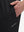 Side view of pocket on black 4 way stretch breathable workout athletic shorts