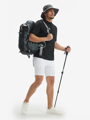 Sudaderas con capucha Q-Zip de manga corta en relieve resistentes al agua