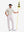 Front full body shot of model wearing oyster gray dry fit waffle textured collared golf shirts