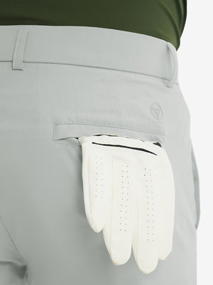Rear view showing back pockets of light grey stretch quick dry casual golf pants with 4 pockets