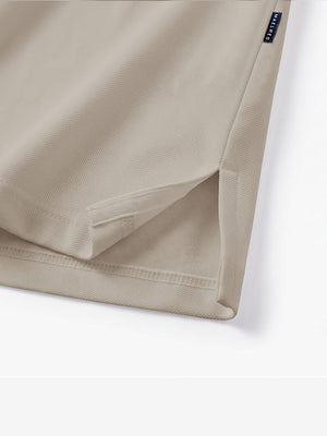 Solid Stretch Cotton Pique Long Sleeve Polo Shirts