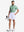 Front full body shot of model exercising in green grey waffle texture 1/4 zip pullover