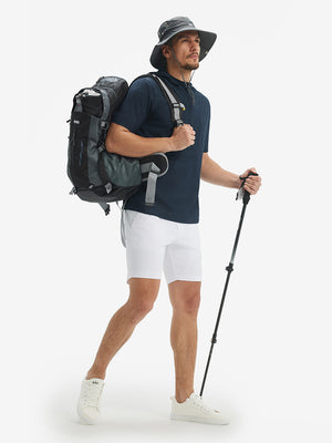 Sudaderas con capucha Q-Zip de manga corta en relieve resistentes al agua