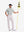 Front full body shot of model wearing silver grey dry fit waffle textured collared golf shirts