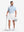 Front full body shot of model exercising in light blue moisture wicking jacquard golf shirts