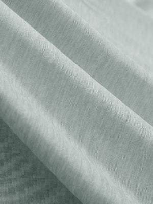 Close-up display of breathable heather fabric texture with tight knitting details, moisture wicking heather round neck athletic t-shirts in light green heather