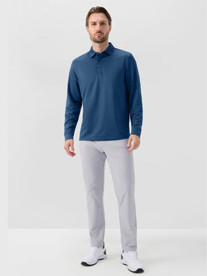 Moisture Wicking Long Sleeve Herringbone Polo Shirts