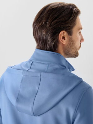 Pin-Stripe Quarter Zip with Hood