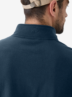 Heather Brushed Rib Knit Quarter Zip with 2 Pockets
