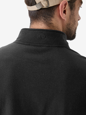 Heather Brushed Rib Knit Quarter Zip with 2 Pockets