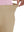Detail view of waist stretch on light khaki women's high waist stretch golf pants with pockets