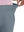 Detail view of waist stretch on grey blue women's high waist stretch golf pants with pockets
