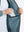 Detail view of inner pocket on slate blue warm puffer winter golf jacket