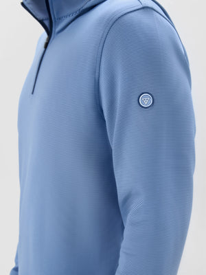 Pin-Stripe Quarter Zip with Hood