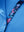 Detail view of collar and buttons on sky blue women's 5 buttons collared polo shirts