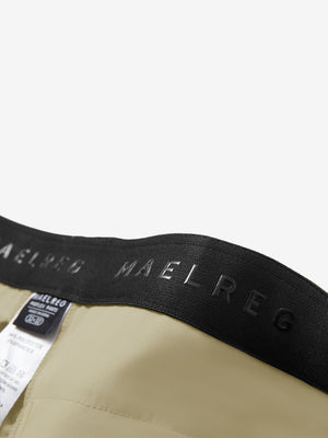 Detail view of inner waistband on khaki straight fit lightweight dress golf pants