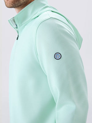 Pin-Stripe Quarter Zip with Hood
