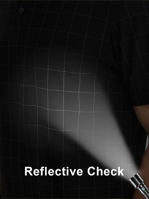 Performance Reflective Checked Collar Golf Shirt