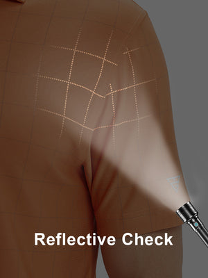 Performance Reflective Checked Collar Golf Shirt