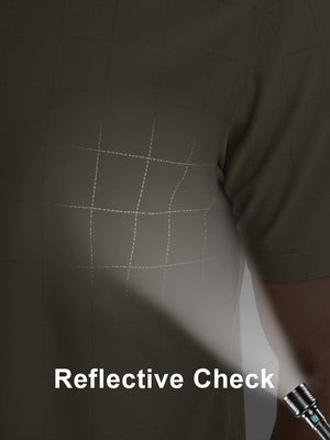 Performance Reflective Checked Collar Golf Shirt