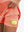 Detail view of inner pocket on peach pink women's stretch a-line golf skort with 7 pockets