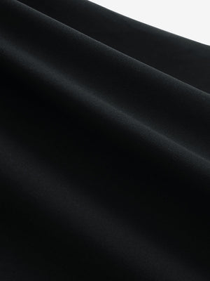 Close-up texture of black women's breathable 1/4 zip pullover golf shirts fabric showing breathable weave detail.