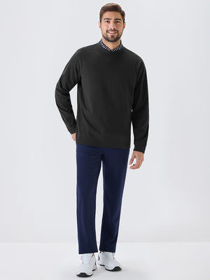 Heather Brushed Rib Knit Crewneck Sweatshirt