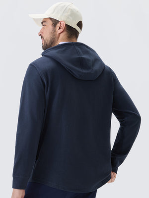 Stretch Ultra-Comfy Heather Brushed Rib Knit Hoodie