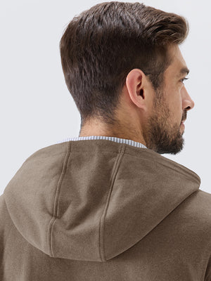 Stretch Ultra-Comfy Heather Brushed Rib Knit Hoodie