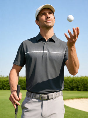 Stylish Chest Print Snap Polo