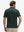 Back upper body shot of model wearing green palm leaves stylish full print contrast collared golf polo shirts