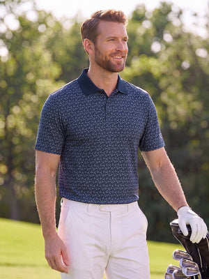 Premium Ribbed Collar Print Polo Shirts