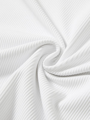 Ribbed Texture Nylon Quarter Zip Pullover
