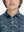 Collar close-up of Stylish print boys polo shirts with neat stitching in navy ocean beach