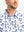 Front view from nose to chest wearing WHITE SAND PINEAPPLE Stylish Printing Summer Shirt.